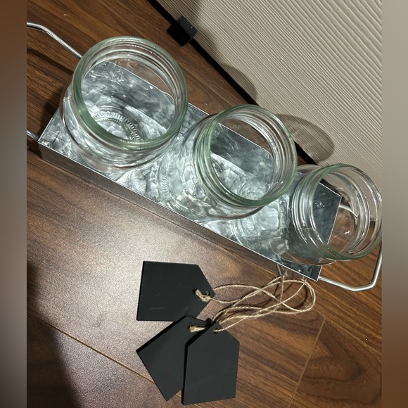New Clear glass caddy , 3 pcs jar set - Picture 5 of 5